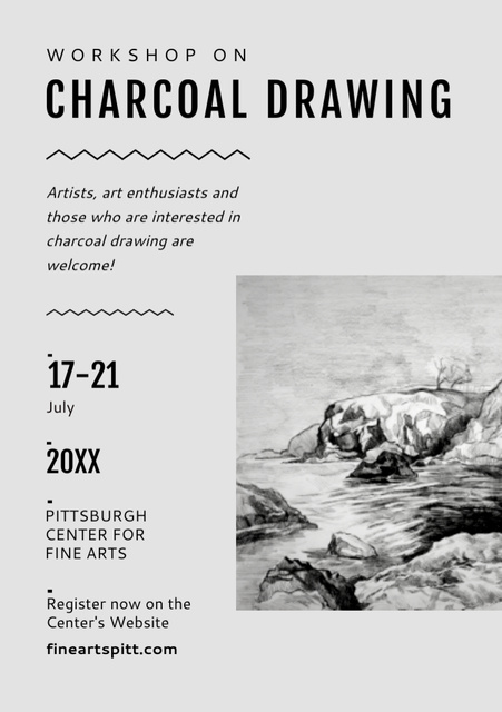 Drawing Workshop Announcement with Sketch Flyer A5 Πρότυπο σχεδίασης