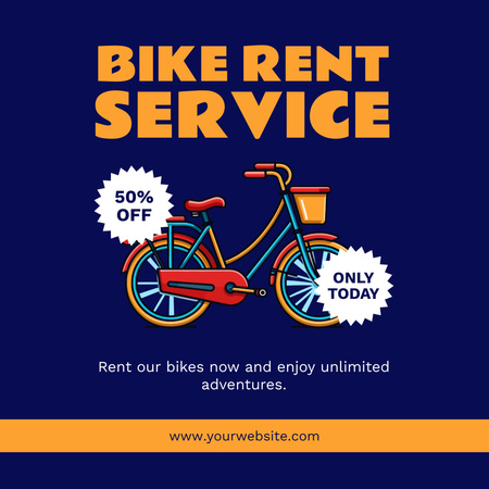 Today's Discount on Rental Bicycles Instagram Design Template