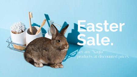 Bath accessories Sale with Easter Bunny Full HD video – шаблон для дизайну