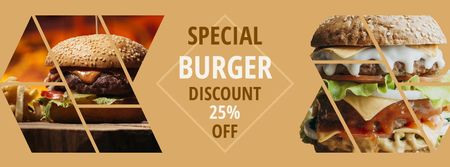 Designvorlage Special Burger Discount für Facebook cover
