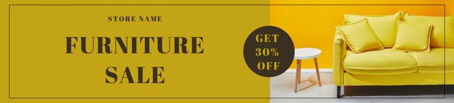 Furniture Sale with Stylish Yellow Sofa Ebay Store Billboard – шаблон для дизайна