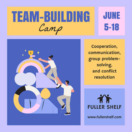 Team Building Camp Ad In June Instagram Design Template