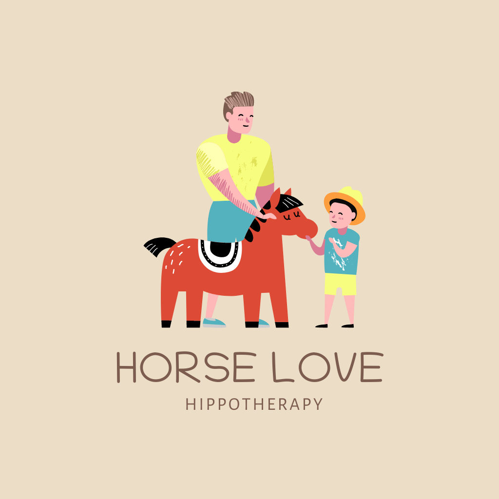 Template di design Hippotherapy for Kids Logo