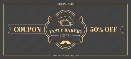 Tasty Bakery Discount Voucher Coupon 3.75x8.25in Design Template