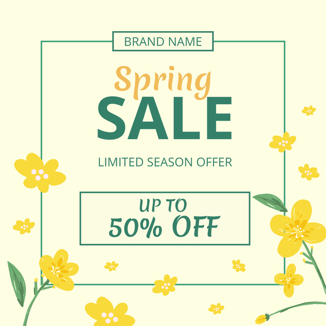Limited Seasonal Spring Sale Offer Instagram AD Design Template