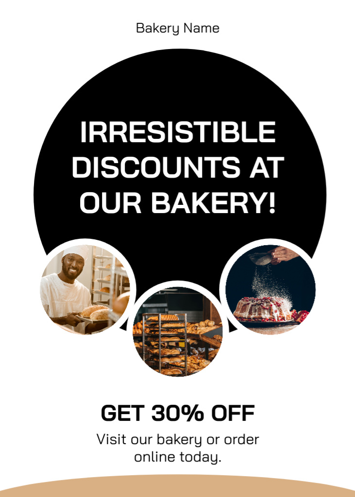 Designvorlage Discounts Offers in Bakery für Flayer