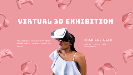 Template di design annuncio mostra virtuale FB event cover
