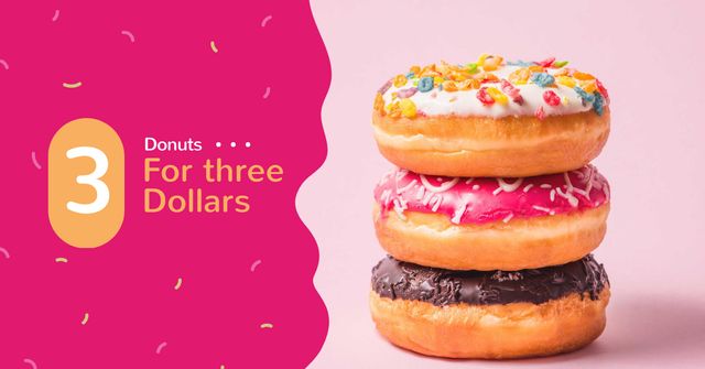 Designvorlage Donuts Cooking Tips für Facebook AD