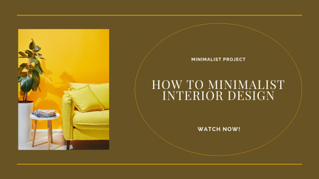 Designvorlage Tipps für die Inneneinrichtung mit stilvollem gelbem Sofa für Youtube Thumbnail