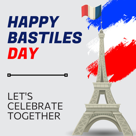 Platilla de diseño Bastille Day Celebration Together Announcement Instagram
