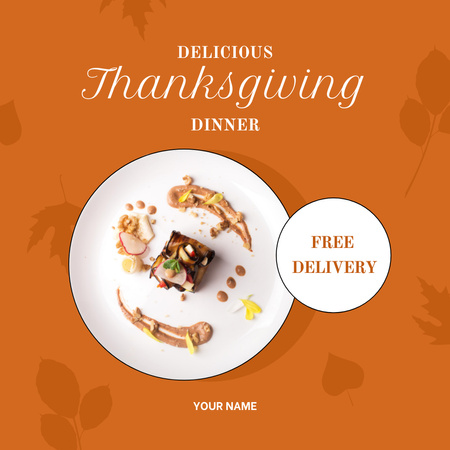 Thanksgiving Holiday Dinner Announcement Instagram Πρότυπο σχεδίασης