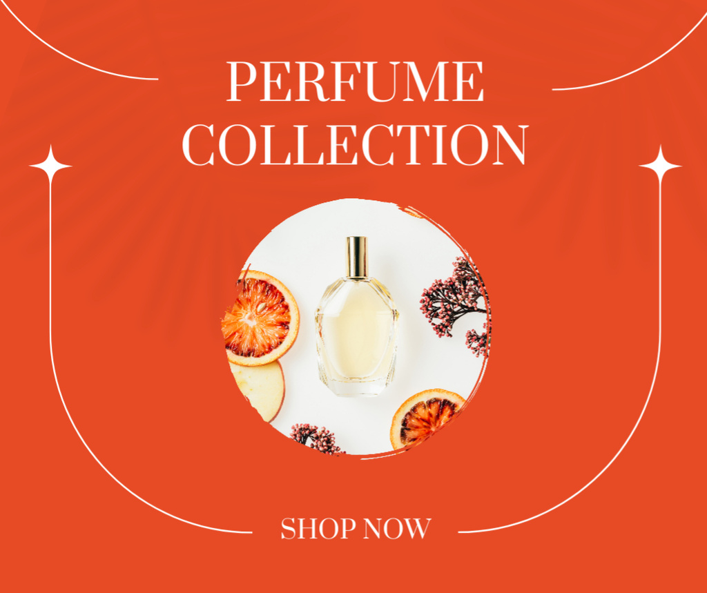 Designvorlage Exclusive Perfume Collection Announcement With Citrus für Facebook