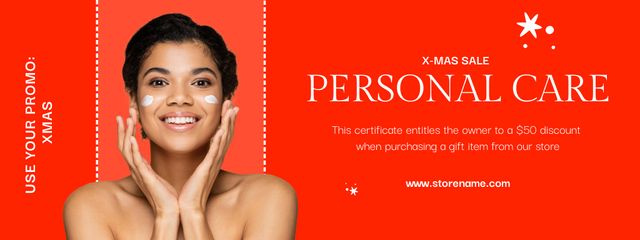 Designvorlage Personal Skincare Products Sale on Christmas für Coupon