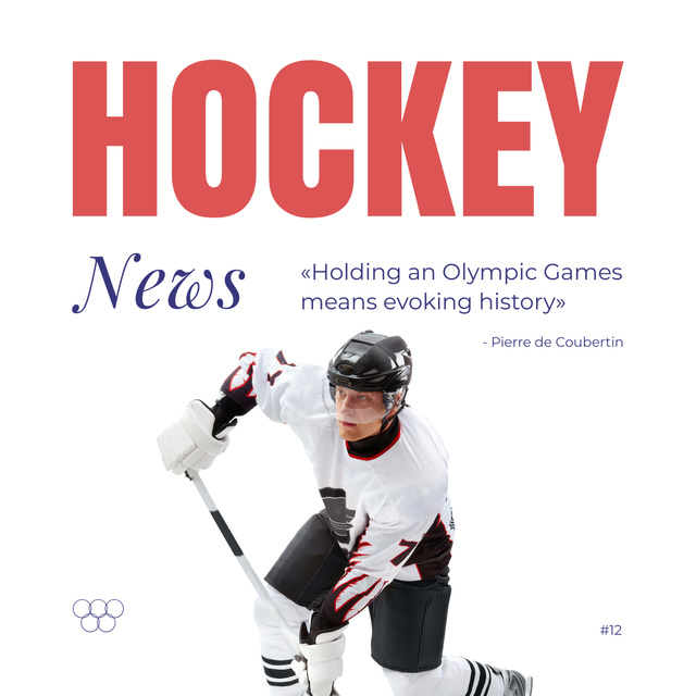 Olympics Hockey Tournament with Player Instagram Design Template