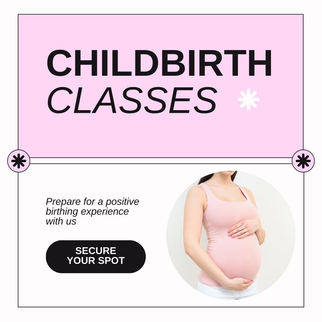 Classes for Preparing for Birth of Child Instagram Šablona návrhu