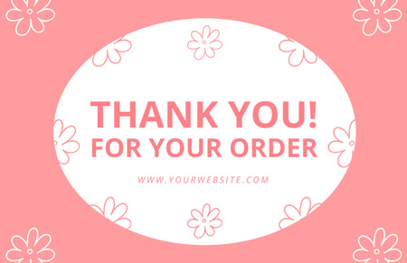 Plantilla de diseño de Gratitude for Your Transaction with Simple Hand Drawn Flowers Thank You Card 5.5x8.5in 