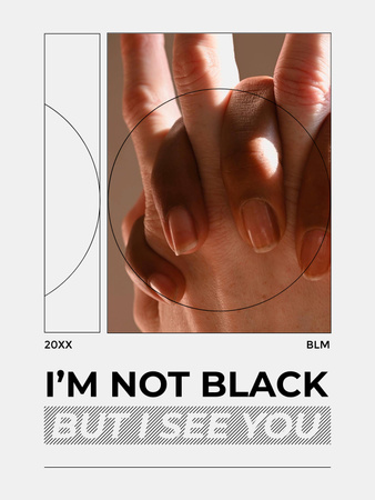 Ontwerpsjabloon van Poster US van Multiracial People holding Hands