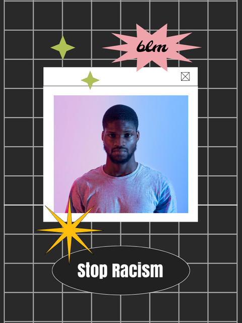 Protest against Racism with African American Man Poster US Tasarım Şablonu