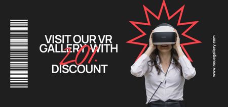 Woman in Virtual Reality Glasses Coupon Din Large tervezősablon
