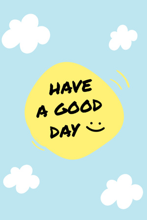 Have Good Day Wish on Yellow Postcard 4x6in Vertical Design Template