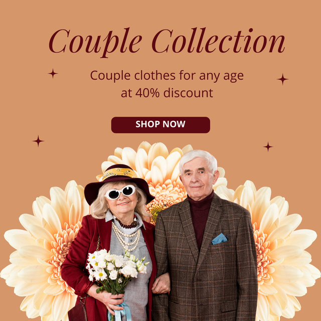 Couple Clothes With Discount For Elderly Instagram Design Template