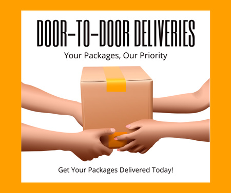 Door-to-Door Deliveries of Parcels Facebook Design Template