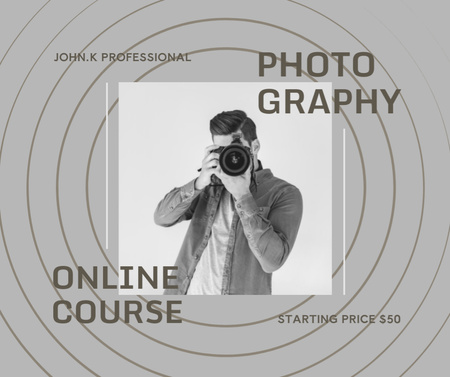 Ontwerpsjabloon van Facebook van Photography Online Course Ad