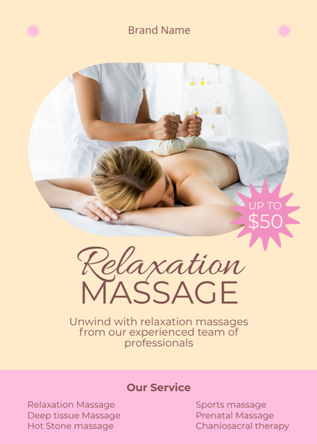 Special Offer for Relaxing Massages Flayer Šablona návrhu