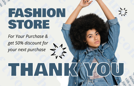Fashion Store Discount Program Business Card 85x55mm – шаблон для дизайна