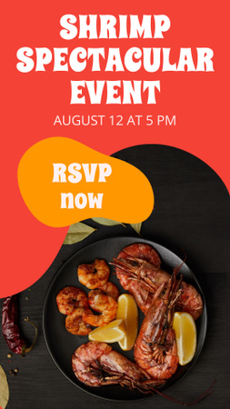 Event Ad with Shrimps in Bowl Instagram Story Design Template