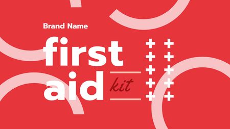First Aid Kit Promotion in Red Label 3.5x2in Design Template