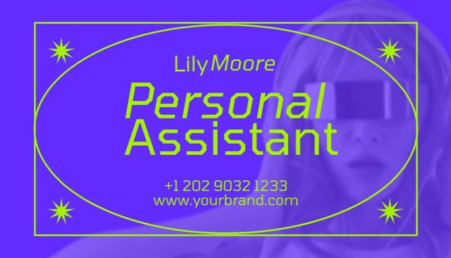 Personal Assistant Service Offering Business Card US – шаблон для дизайна