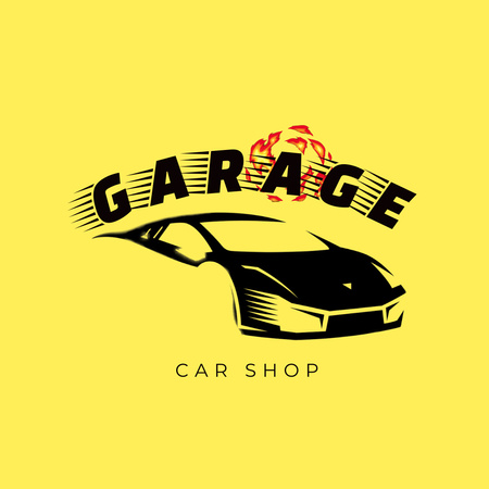 Promoção Loja de Carros na Garagem Animated Logo Modelo de Design