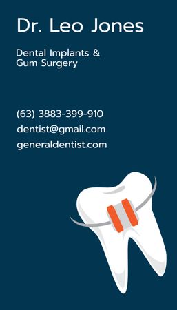 Diş İmplantı Hizmetleri Teklifi Business Card US Vertical Tasarım Şablonu