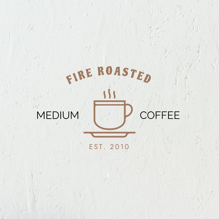 Illustration of Cup with Hot Roasted Coffee Logo Design Template