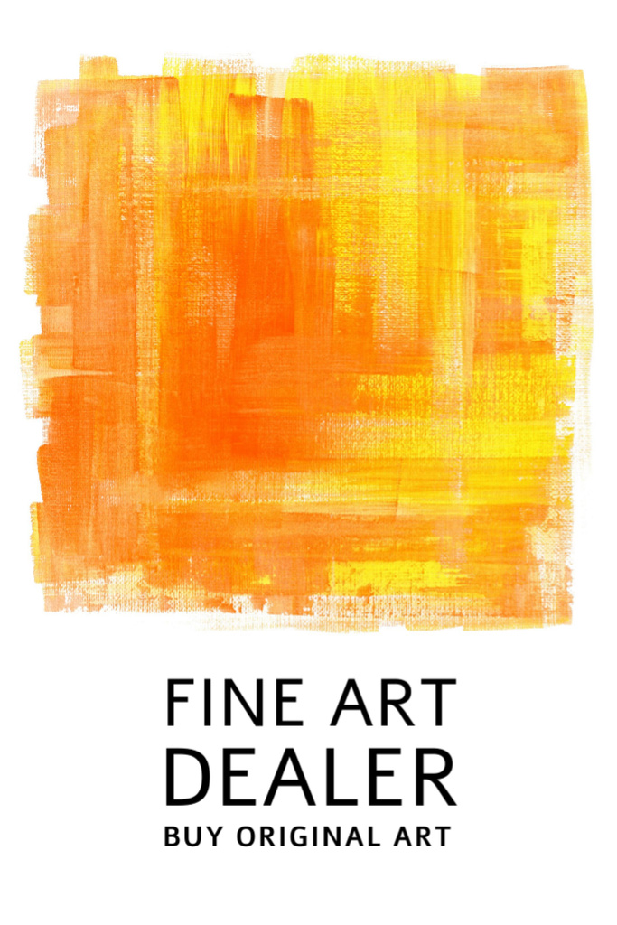 Fine Art Dealer Ad with Abstract Painting Flyer 4x6in – шаблон для дизайну