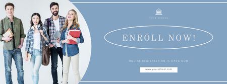 School Enroll Now Facebook cover – шаблон для дизайну