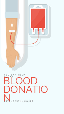 Plantilla de diseño de donación de sangre en ucrania Instagram Story 