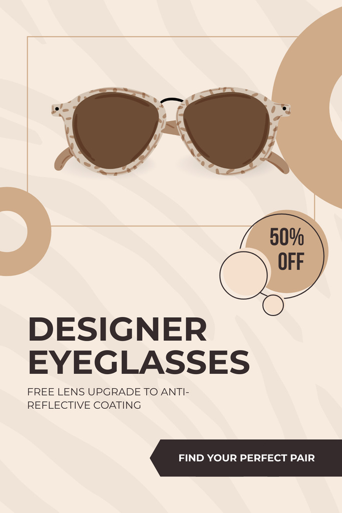 Designvorlage Discount on Anti-Reflective Sunglasses für Pinterest
