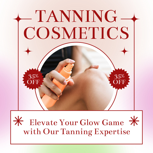 Plantilla de diseño de Offer Discounts on Gradient Tanning Products Instagram AD 