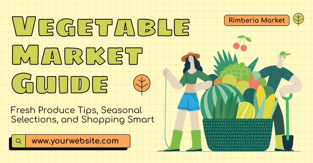 Platilla de diseño Vegetable Farmers Market Guide Facebook AD