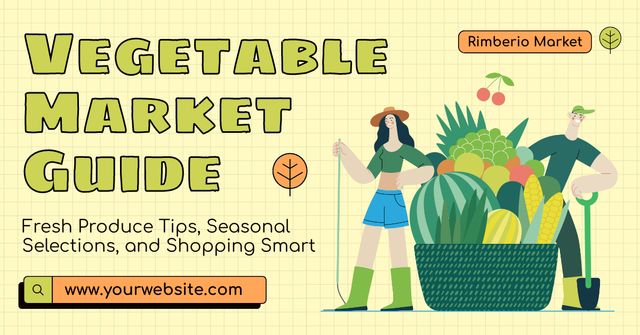 Platilla de diseño Vegetable Farmers Market Guide Facebook AD