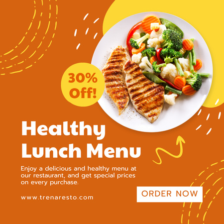 Ontwerpsjabloon van Instagram van Healthy Lunch Menu Offer