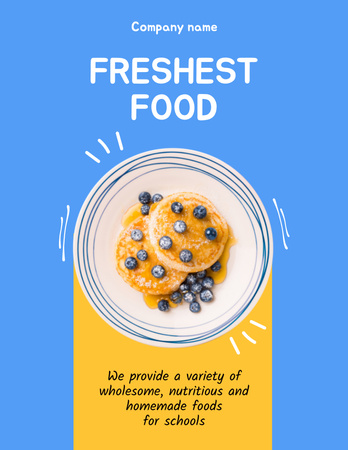 Satisfying School Food Virtual Deals With Pancakes Flyer 8.5x11in Modelo de Design