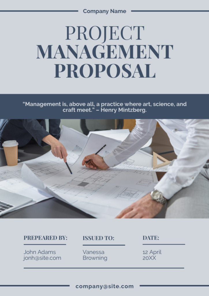 Construction Project Management Offer Proposalデザインテンプレート