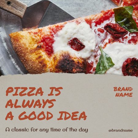 Designvorlage Slices of Delicious Italian Pizza für Instagram