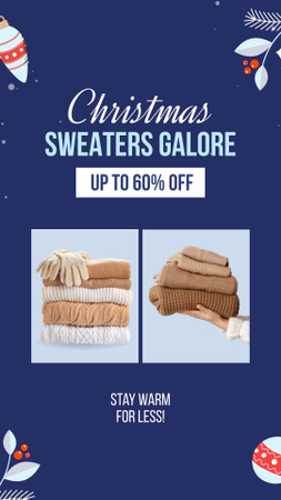 Offer of Christmas Sweaters Galore with Discount Instagram Video Story tervezősablon