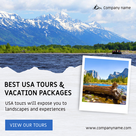 Modèle de visuel Voyage Tour aux États-Unis - Instagram