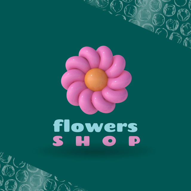 Platilla de diseño Lovely Flower Shop Promotion With Rotating Emblem Logo 1080x1080px