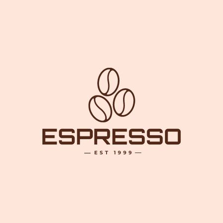 Cafe Ad with Coffee Beans Logo Πρότυπο σχεδίασης